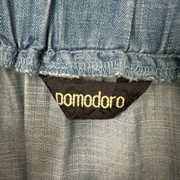 Pomodoro denim elastic waist chambray midi skirt size small - Picture 3 of 5